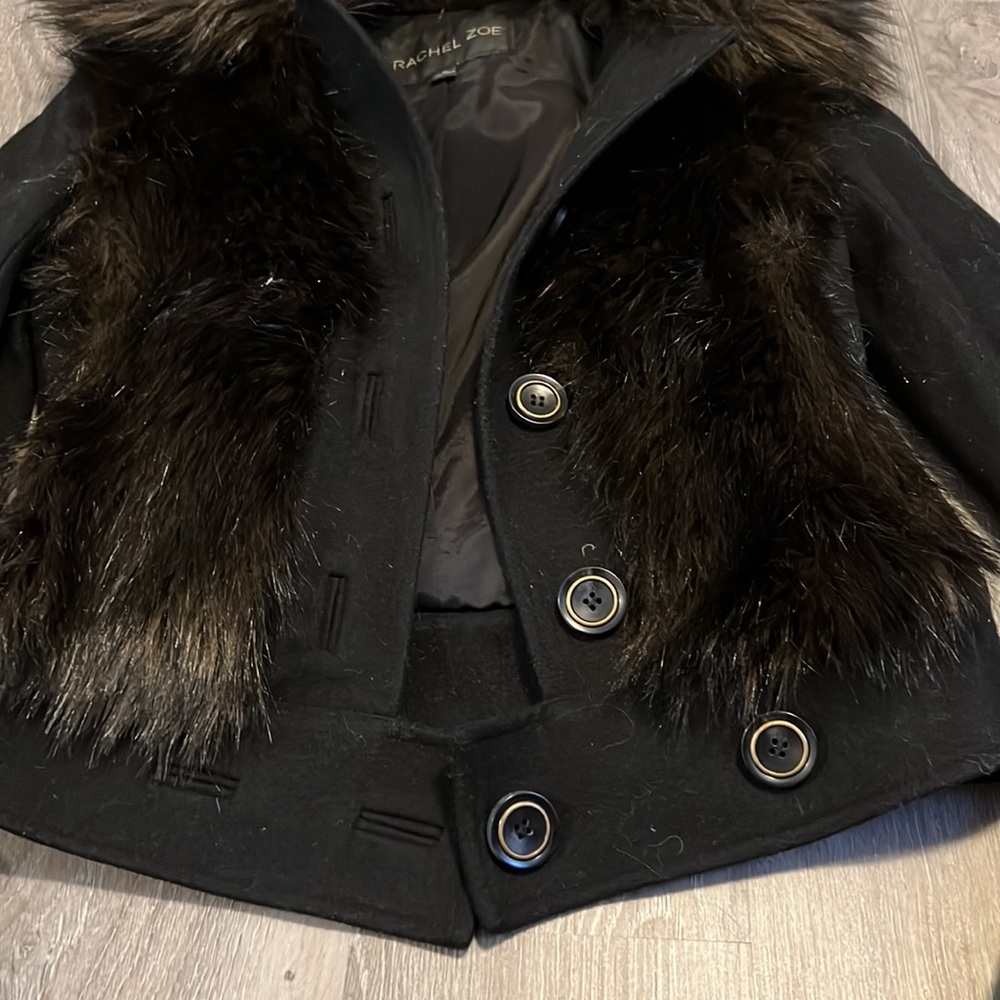 Rachel Zoe fur jacket. Size 0 - Picture 3 of 10